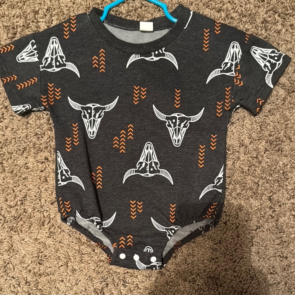 Gray and Orange Kids One Piece